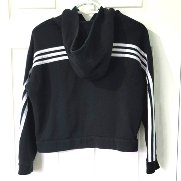 Adidas Youth Pull-Over Crop Hoodie Size L - Picture 2 of 15